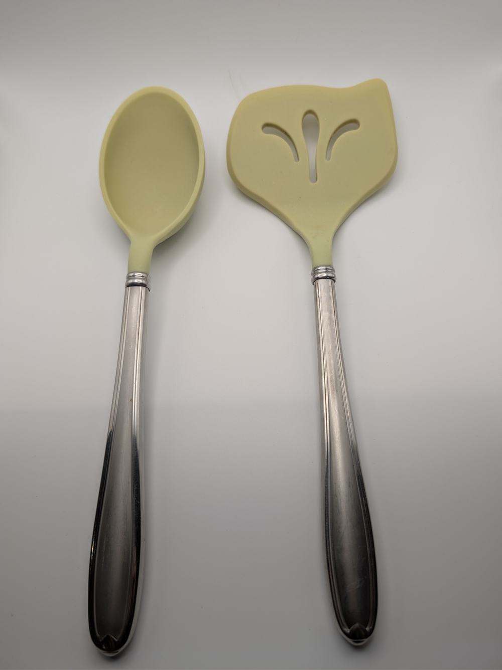 Princess House Barrington Stainless Steel & Silicone Spatula & Deep Spoon Green